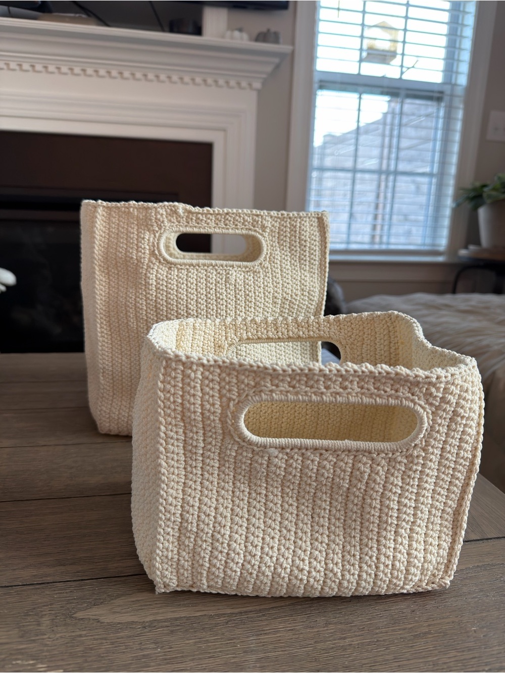 Woven Cotton Storage Basket - Cream